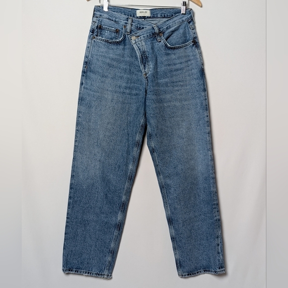 AGOLDE Criss Cross Upsized Jeans Straight Leg Eternal Blue Aritzia 28 - Picture 10 of 13